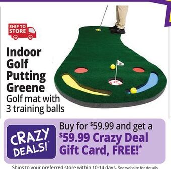 Ocean State Job Lot Indoor golf putting greene offer