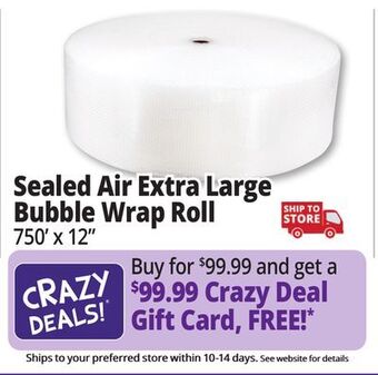 Ocean State Job Lot Sealed air extra large 750 ft. bubble wrap roll offer
