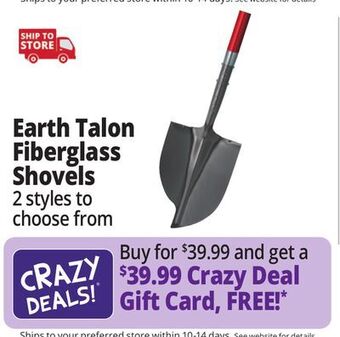 Ocean State Job Lot Earth talon fiberglass shovels offer