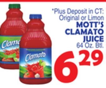 Bravo Supermarkets Mott's clamato juice offer
