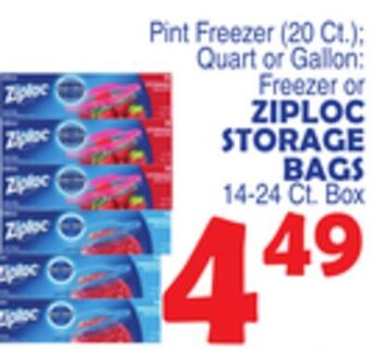 Bravo Supermarkets Ziploc storage bags 14-24 ct. box offer