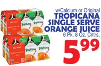 Bravo Supermarkets Tropicana single serve orange juice offer