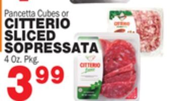 Bravo Supermarkets Citterio sliced sopressata offer