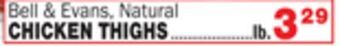 Bravo Supermarkets Bell & evans, natural chicken thighs offer