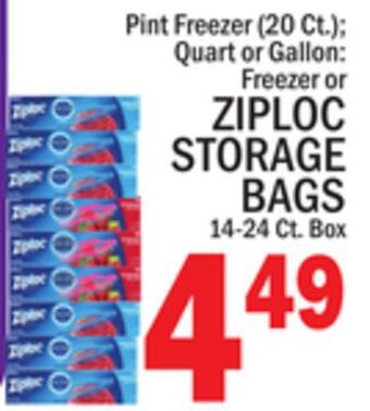 C Town Ziploc storage bags 14-24 ct. box offer