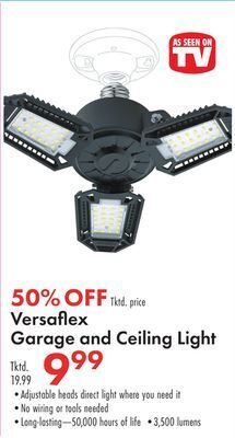Boscov's Versafl ex garage and ceiling light offer