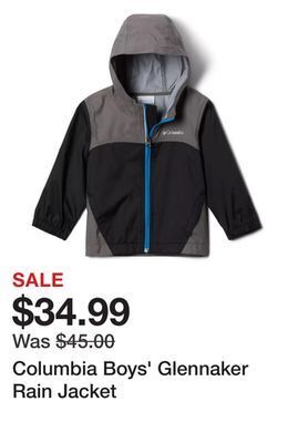 Dick's Sporting Goods Columbia boys' glennaker rain jacket offer