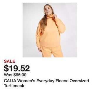 Dick's Sporting Goods Calia women's everyday fleece oversized turtleneck offer