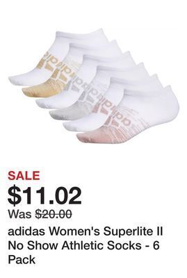 Dick's Sporting Goods Adidas women's superlite ii no show athletic socks - 6 pack offer