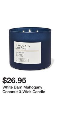 Bath & Body Works White barn mahogany coconut 3-wick candle offer