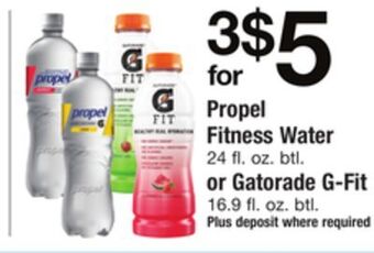 ACME Propel fitness water 24 fl. oz. btl. or gatorade g-fit 16.9 fl. oz. btl. offer