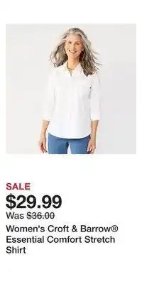 Kohl's Women's croft & barrow® essential comfort stretch shirt offer