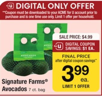 ACME Signature farms® avocados offer