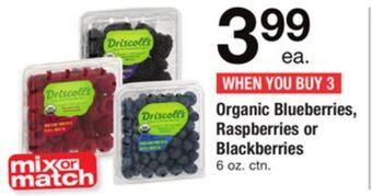 ACME Organic blueberries, raspberries or blackberries offer