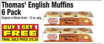 King Kullen Thomas' english muffins 6 pack offer