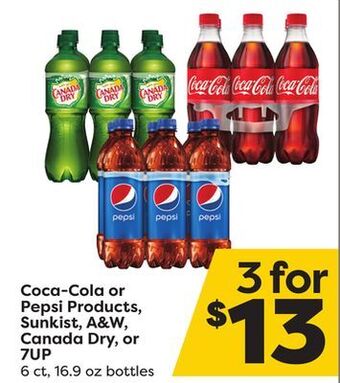 Weis Markets Coca-cola or pepsi products, sunkist, a&w, canada dry, or 7up offer