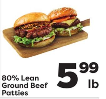 Weis Markets 80% lean ground beef patties offer