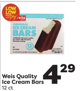 Weis Markets Weis quality ice cream bars offer
