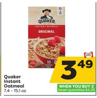 Weis Markets Quaker instant oatmeal offer