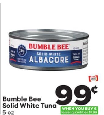 Weis Markets Bumble bee solid white tuna offer