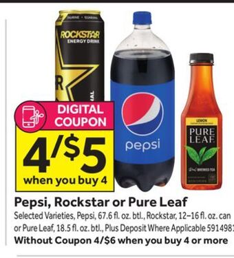 Stop&Shop Pepsi, rockstar or pure leaf offer