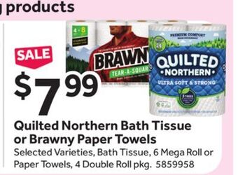 Stop&Shop Quilted northern bath tissue or brawny paper towels offer