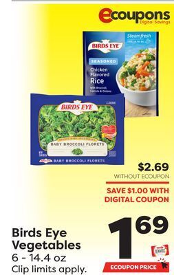 Weis Markets Birds eye vegetables offer