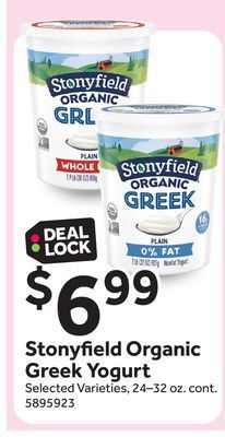 Stop&Shop Stonyfield organic greek yogurt offer