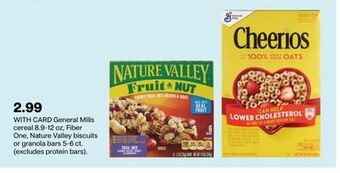 CVS General mills cereal 8.9-12 oz, fiber one, nature valley biscuits or granola bars 5-6 ct. offer