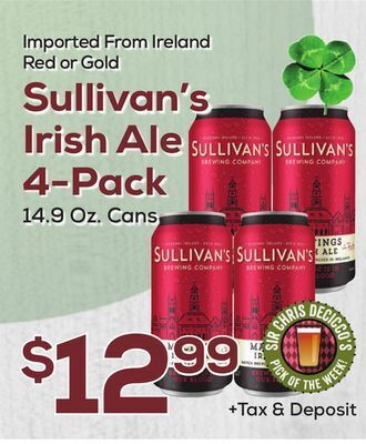 DeCicco & Sons Sullivan's irish ale 4-pack offer