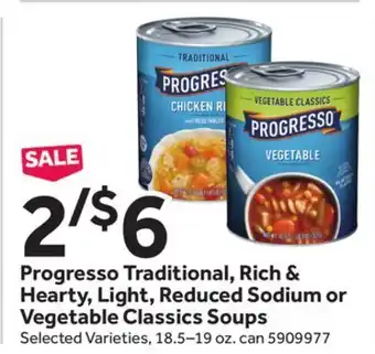 Stop&Shop Progresso traditional, rich & hearty, light, reduced sodium or vegetable classics soups offer