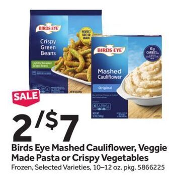 Stop&Shop Birds eye mashed cauli ower, veggie made pasta or crispy vegetables offer