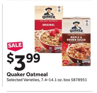 Stop&Shop Quaker oatmeal offer