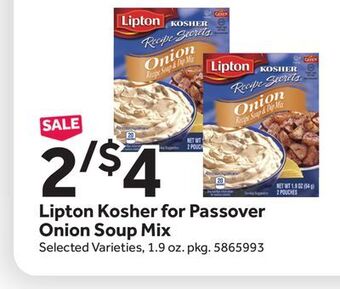 Stop&Shop Lipton kosher for passover onion soup mix offer