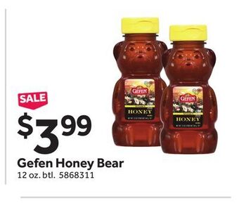 Stop&Shop Gefen honey bear offer