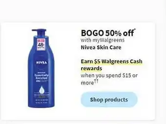 Walgreens Nivea skin care offer