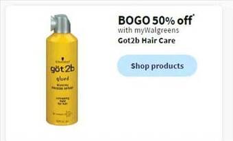 Walgreens Got2b hair care offer
