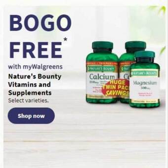 Walgreens Nature's bounty vitamins and supplements offer