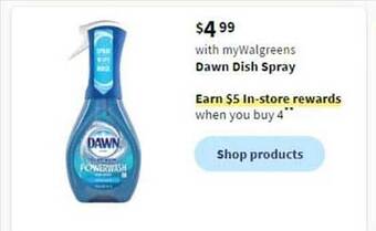 Walgreens Dawn dish spray offer
