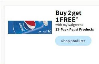 Walgreens 12-pack pepsi products offer