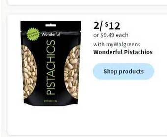Walgreens Wonderful pistachios offer