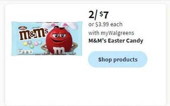 Walgreens M&m's easter candy offer