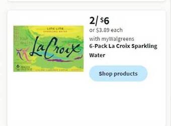 Walgreens 6-pack la croix sparkling water offer