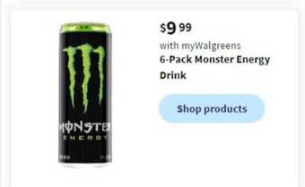 Walgreens 6-pack monster energy drink offer