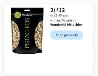 Walgreens Wonderful pistachios offer