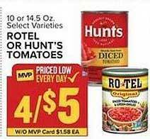 Food Lion Rotel or hunt's tomatoes offer