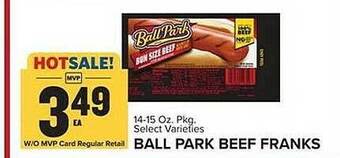 Food Lion Ball park beef franks offer