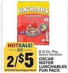 Food Lion Oscar mayer lunchables fun pack offer