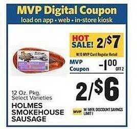 Food Lion Holmes smokehouse sausage offer