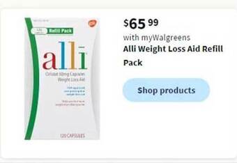 Walgreens Alli weight loss aid refill pack offer